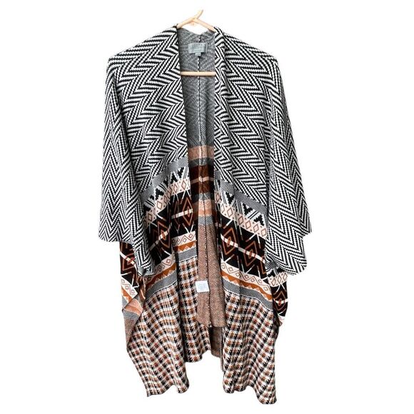 Joseph A. Woman Aztec cape poncho wrap OS boho festival - Picture 1 of 9